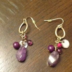 Purple beaded earrings